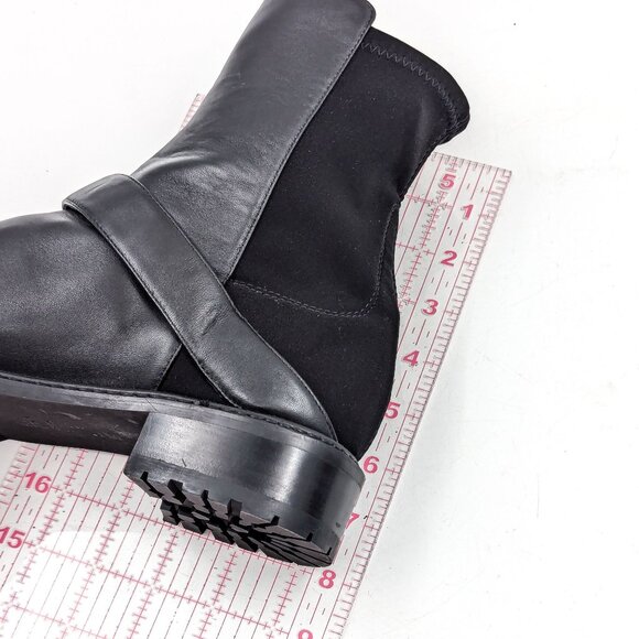 Stuart Weitzman Wmn City Buckle Stretch Panel Black Buckle Ankle Dress Boots 9 - Picture 10 of 10